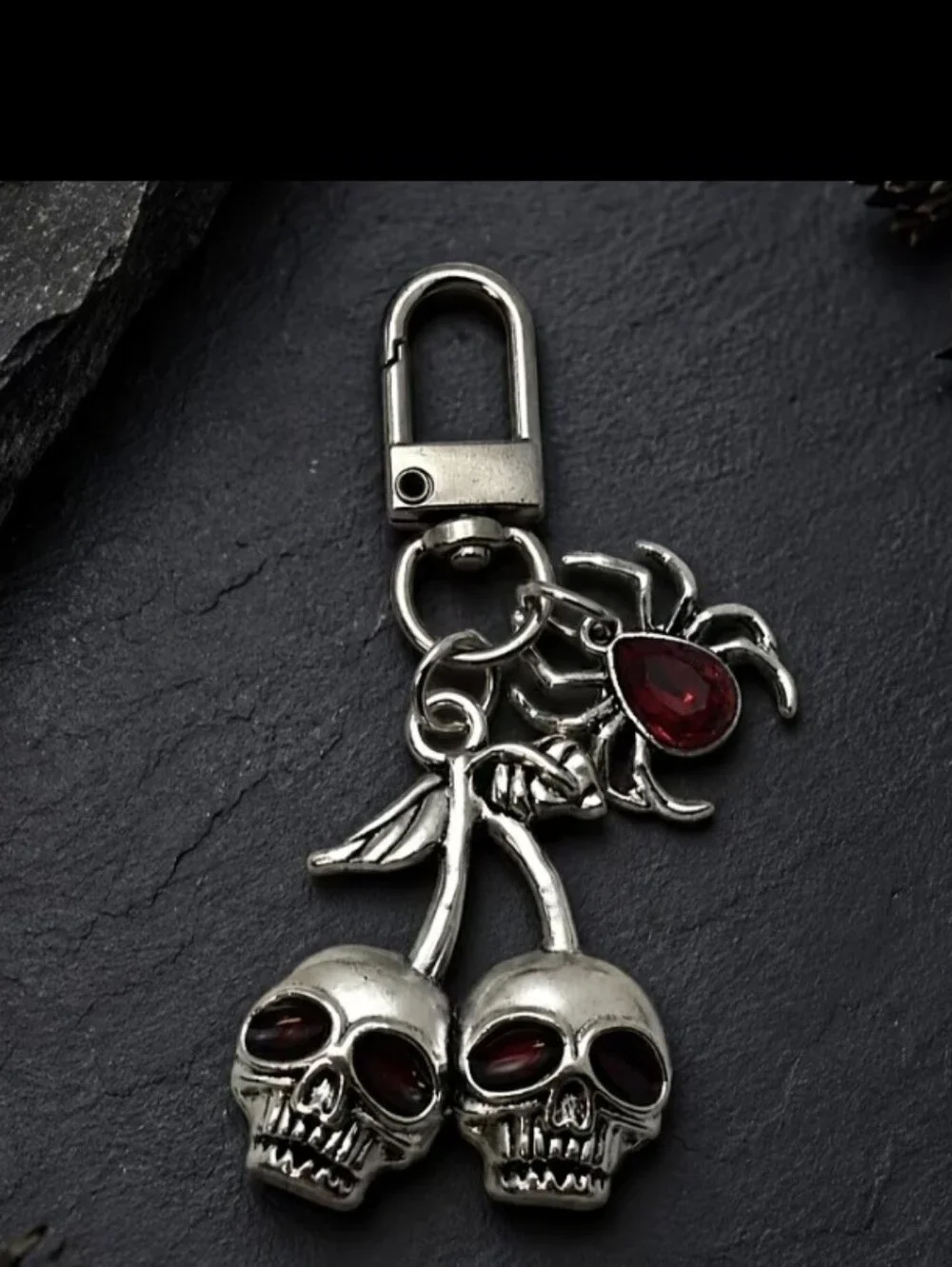Skulls & Spider Bag Charm/keychain NEW